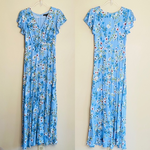 SOLD Banana Republic Ecovero Floral Dress Blue - Picture 5 of 13